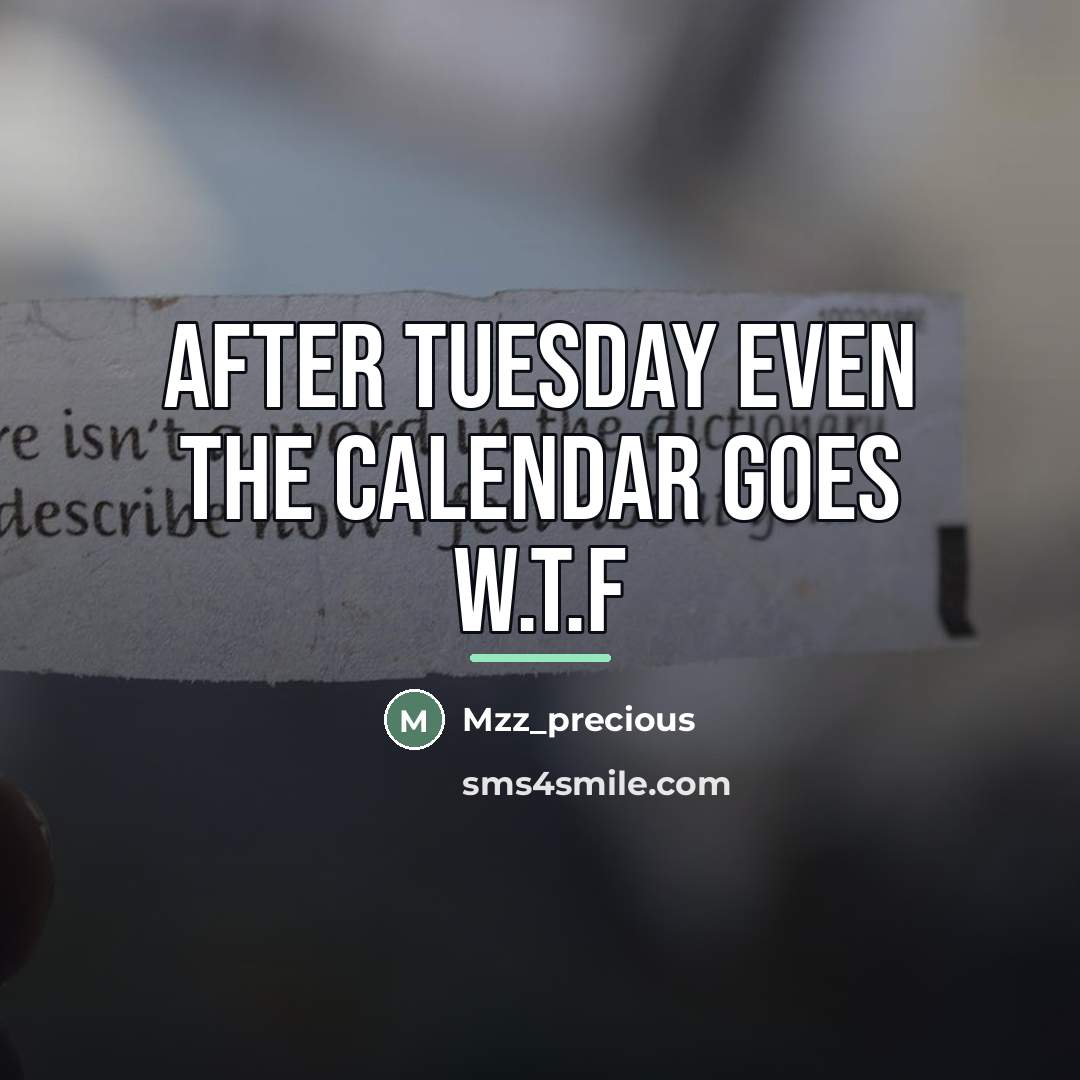 “After Tuesday even the calendar goes W.T.F…” quote by Mzz_precious
