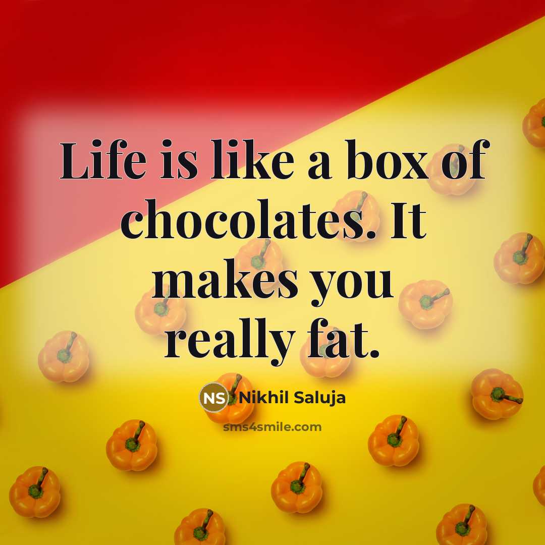 “Life is like a box of chocolates. It makes you…” quote by Nikhil Saluja