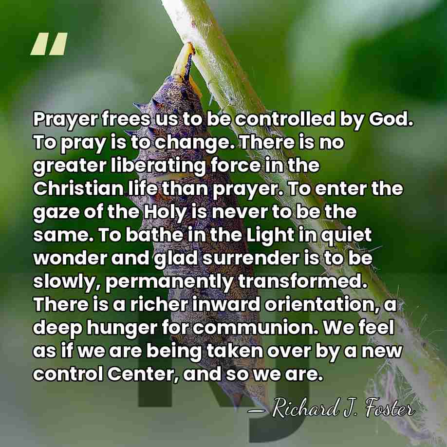 Prayer frees us to be controlled by God. To pray is to&hellip; - Richard J. Foster
