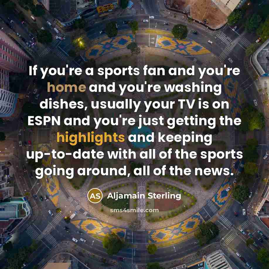 “If you're a sports fan and you're home and you're…” quote by Aljamain Sterling