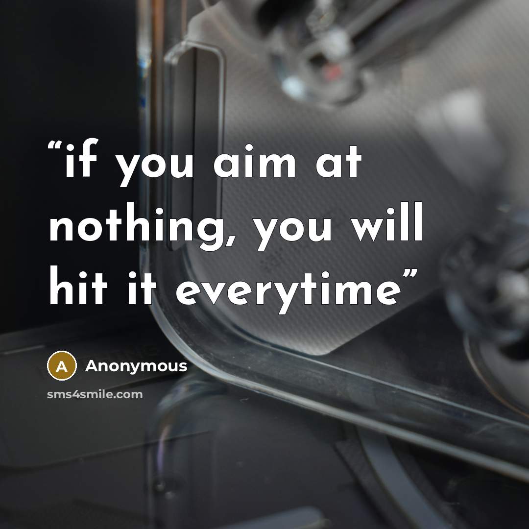 “if you aim at nothing, you will hit it everytime” quote by Anonymous