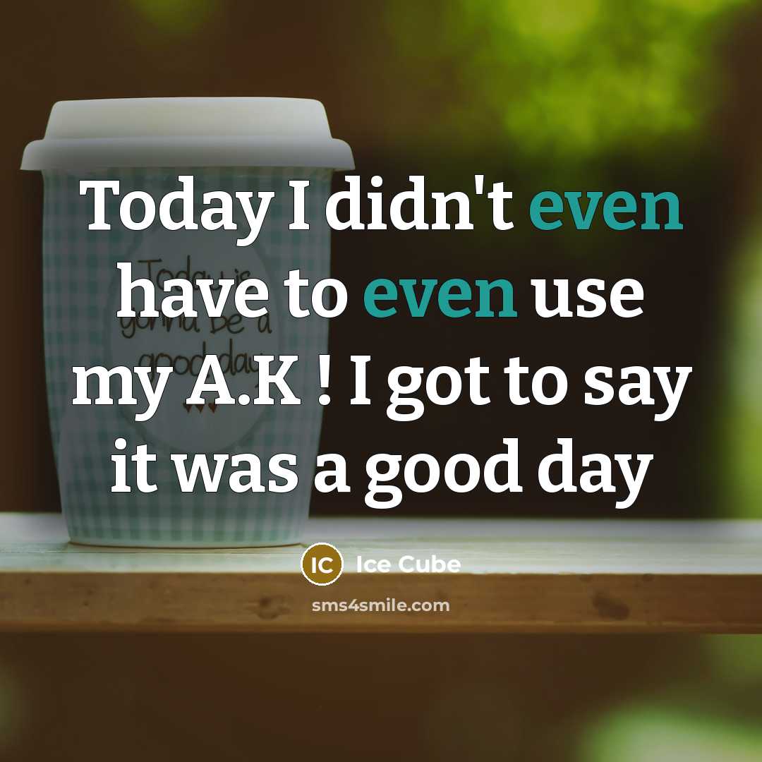 “Today I didn't even have to even use my A.K…” quote by Ice Cube