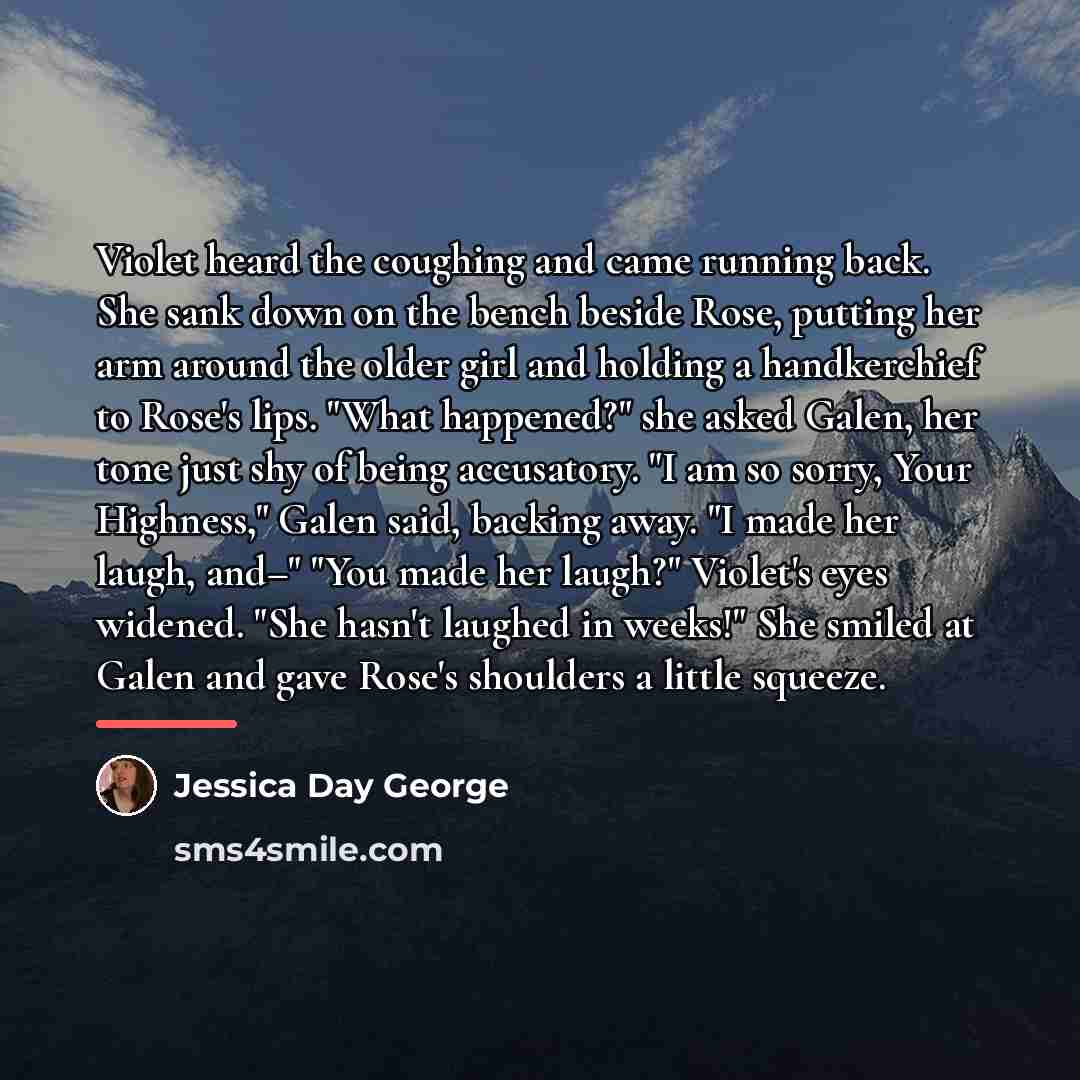 “Violet heard the coughing and came running back. She sank…” quote by Jessica Day George