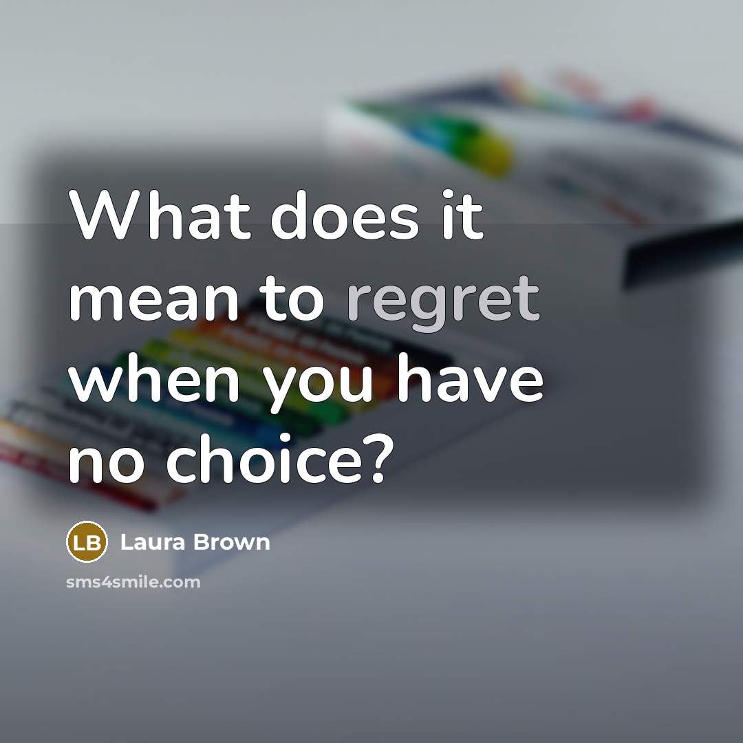 “What does it mean to regret when you have no…” quote by Laura Brown