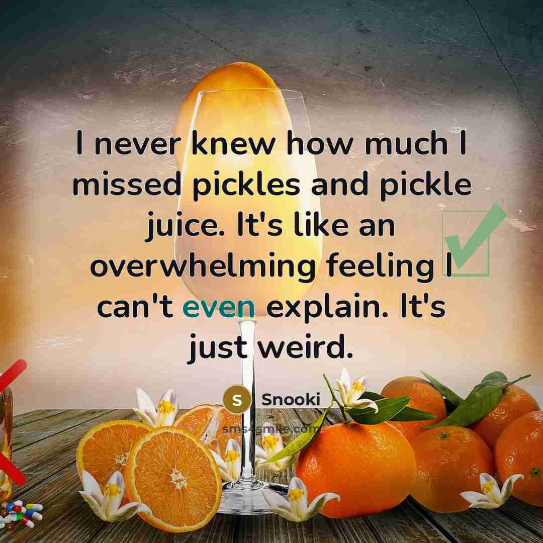“I never knew how much I missed pickles and pickle…” quote by Snooki