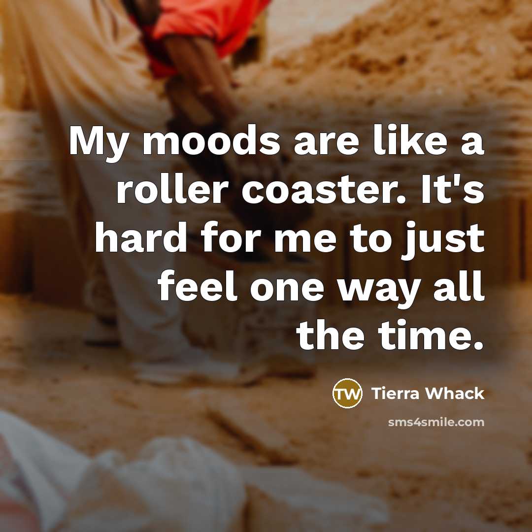 “My moods are like a roller coaster. It's hard for…” quote by Tierra Whack
