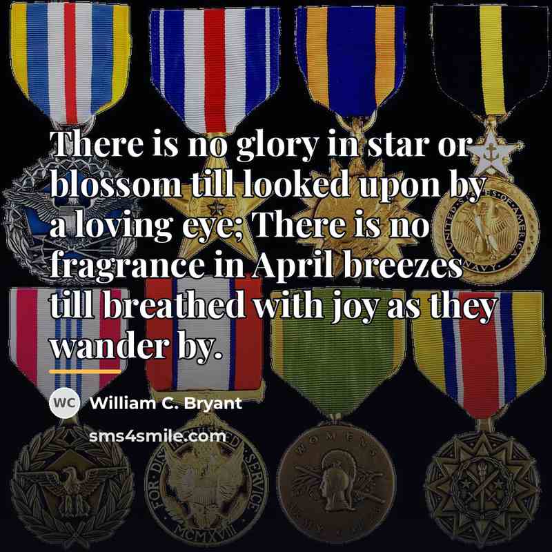 “There is no glory in star or blossom till looked…” quote by William C. Bryant