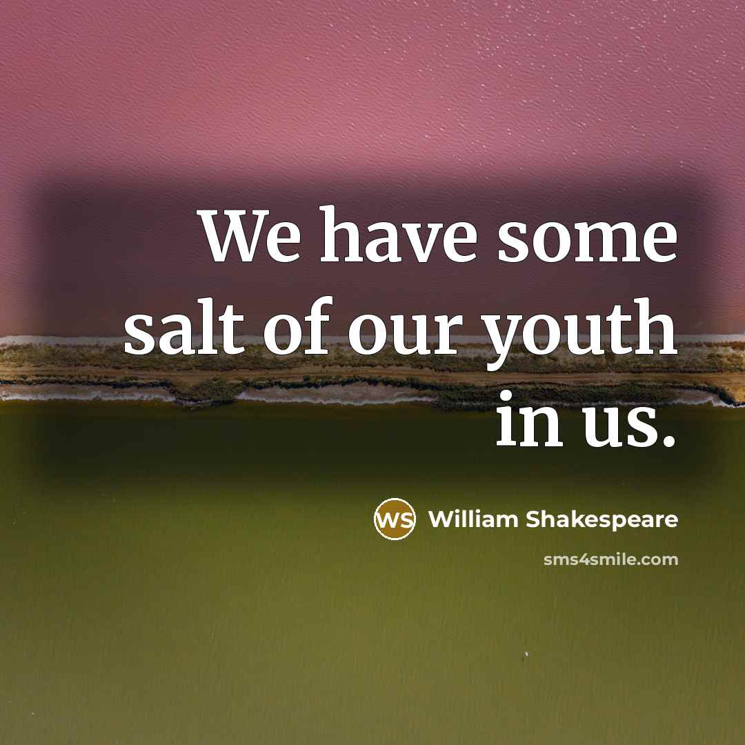 “We have some salt of our youth in us.…” quote by William Shakespeare