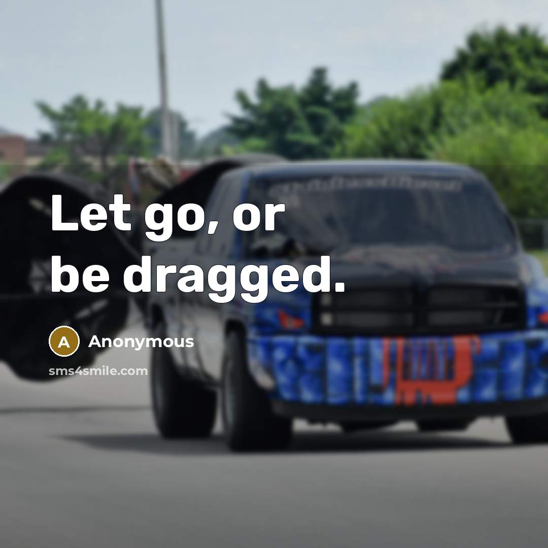 “Let go, or be dragged.” quote by Anonymous