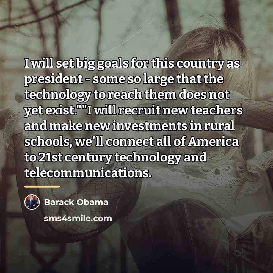 “I will set big goals for this country as president…” quote by Barack Obama