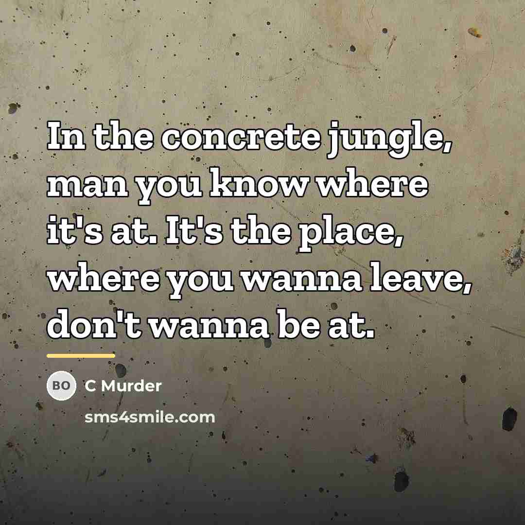 “In the concrete jungle, man you know where it's at.…” quote by C Murder