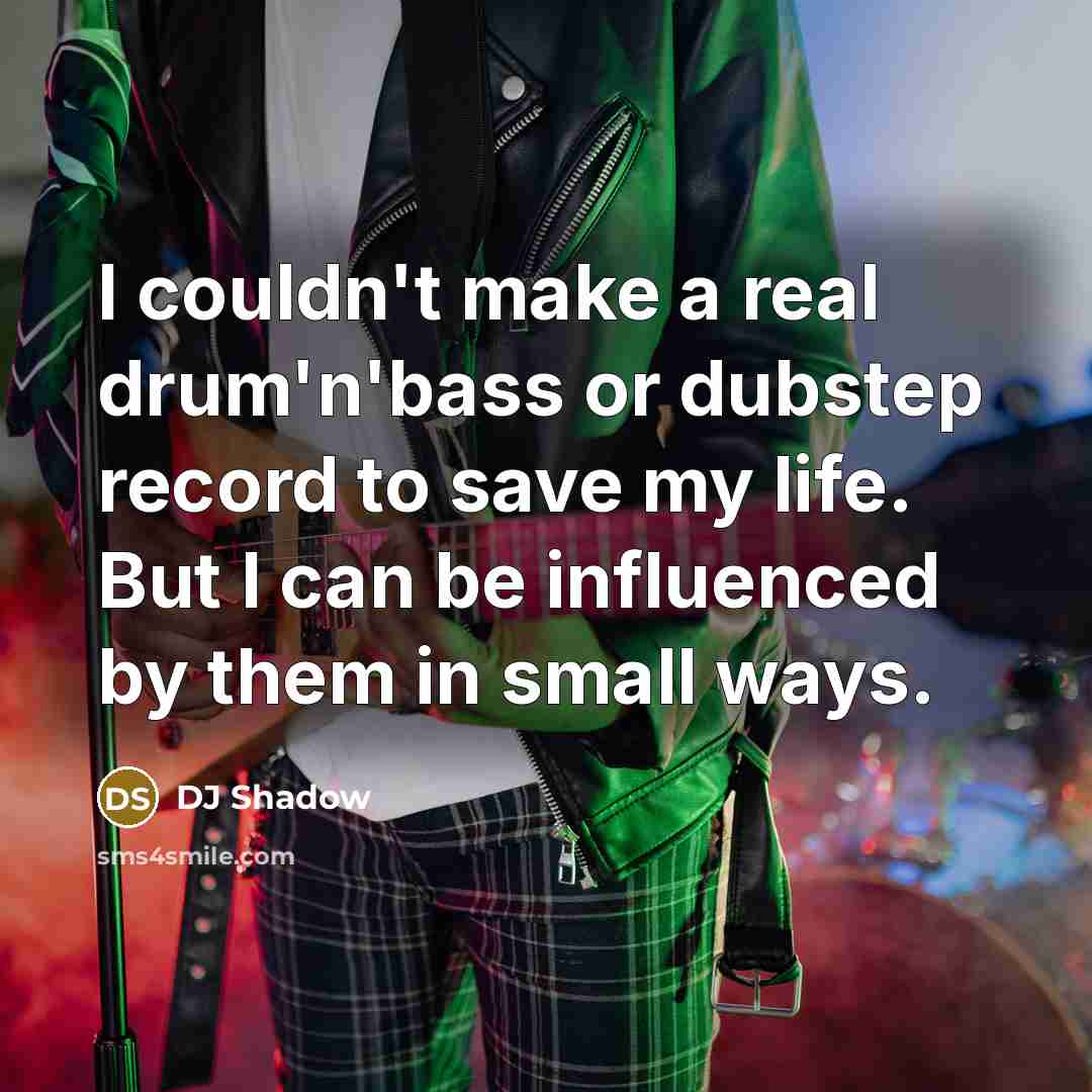 “I couldn't make a real drum'n'bass or dubstep record to…” quote by DJ Shadow
