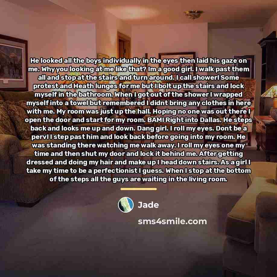“He looked all the boys individually in the eyes then…” quote by Jade