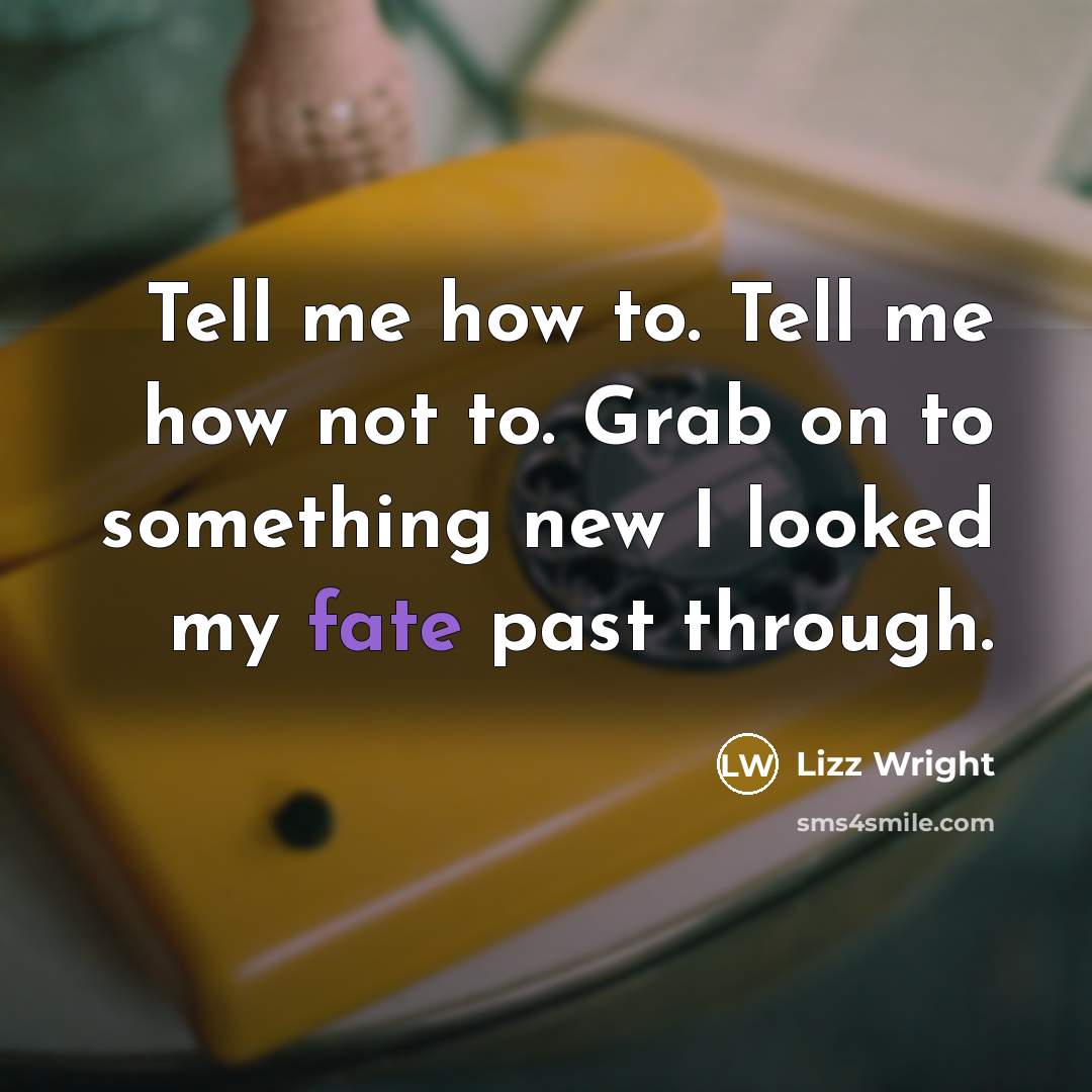 “Tell me how to. Tell me how not to. Grab…” quote by Lizz Wright