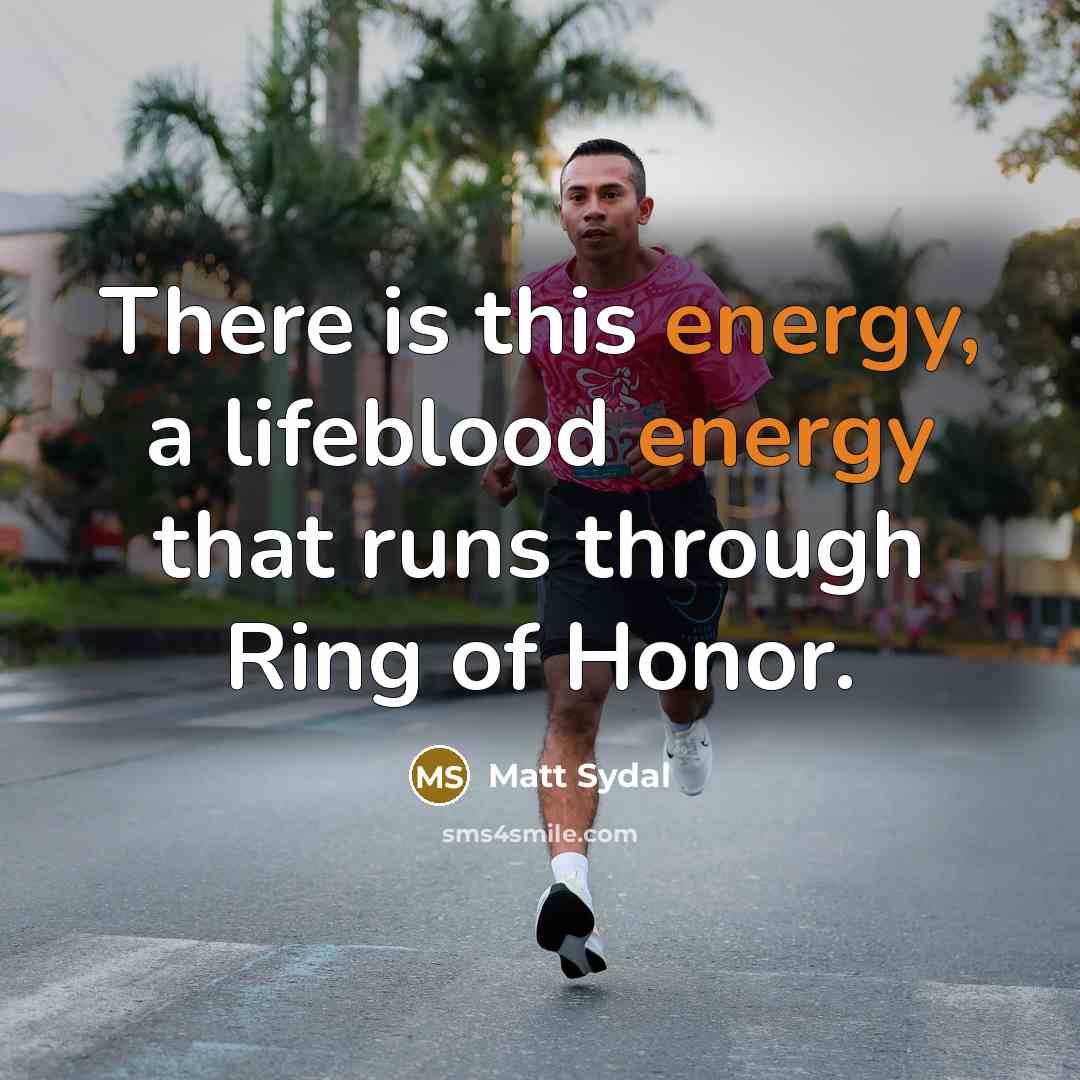 “There is this energy, a lifeblood energy that runs through…” quote by Matt Sydal