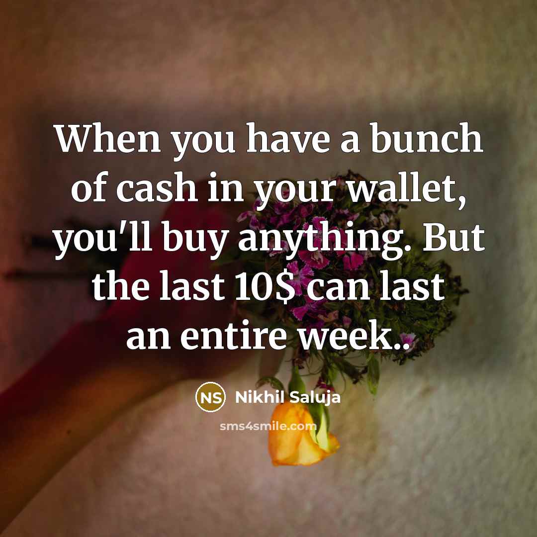 “When you have a bunch of cash in your wallet,…” quote by Nikhil Saluja