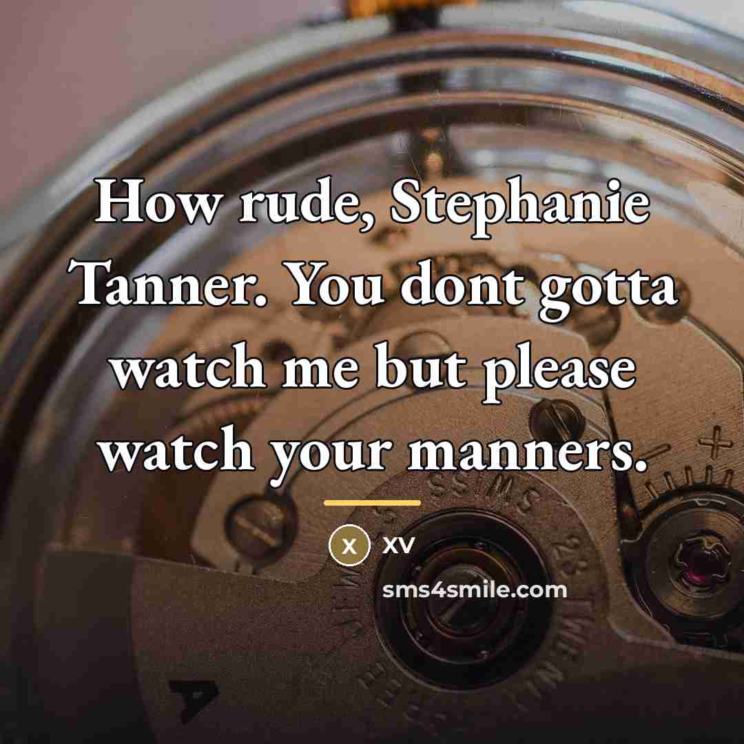 “How rude, Stephanie Tanner. You dont gotta watch me but…” quote by XV