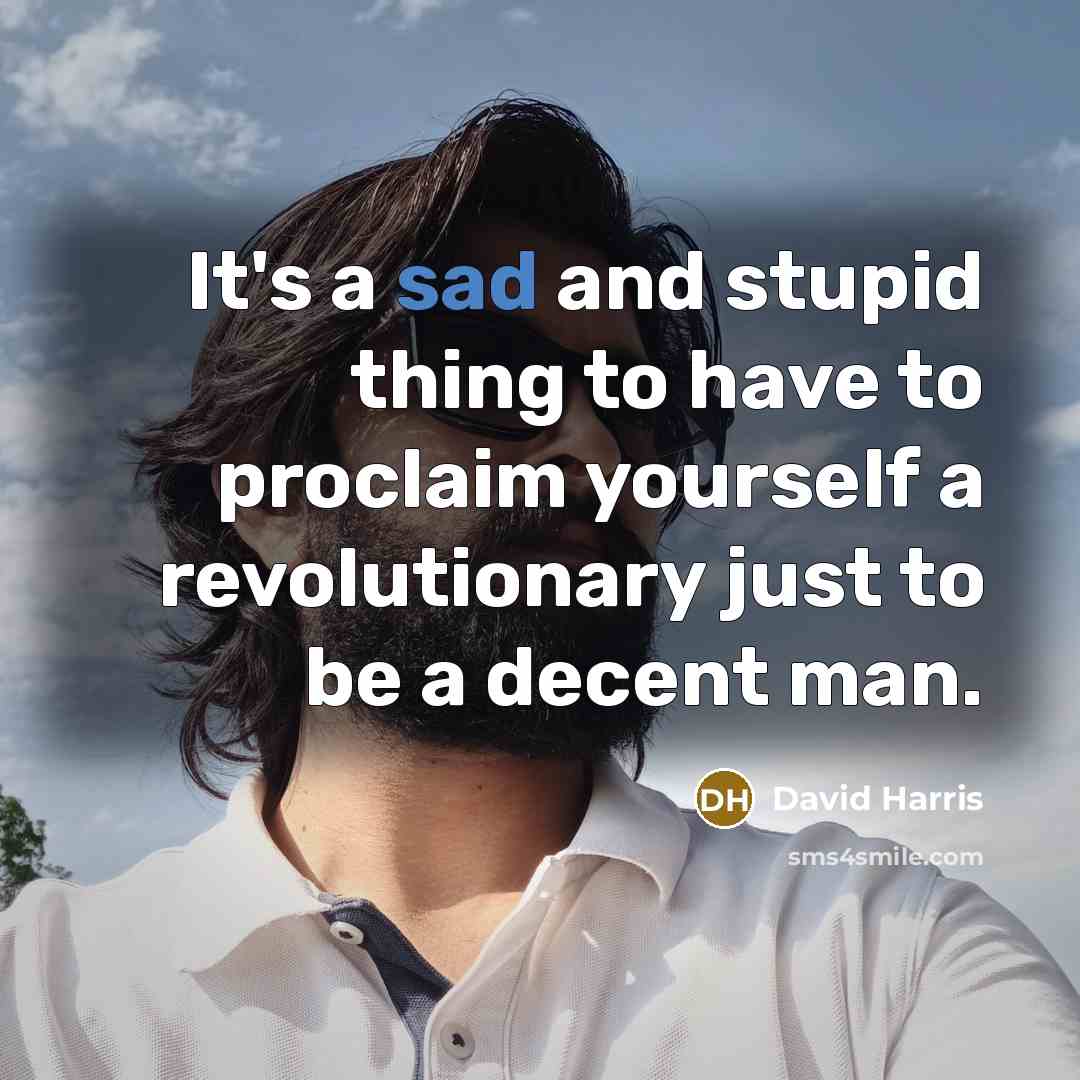 “It's a sad and stupid thing to have to proclaim…” quote by David Harris