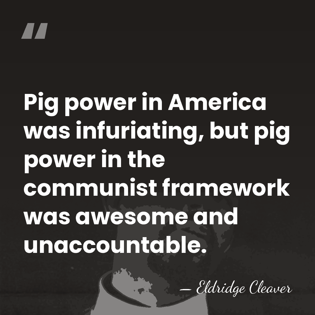 Pig power in America was infuriating, but pig power in the communist&hellip; - Eldridge Cleaver
