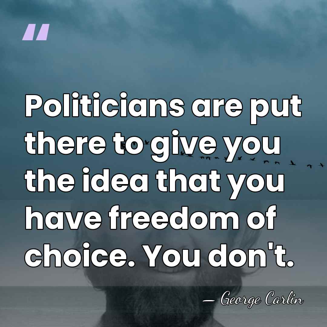 Politicians are put there to give you the idea that you have&hellip; - George Carlin