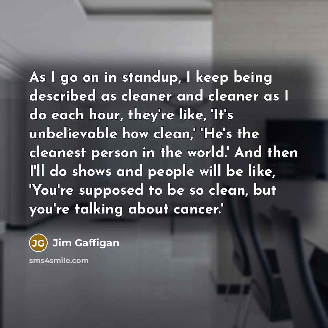 “As I go on in standup, I keep being described…” quote by Jim Gaffigan