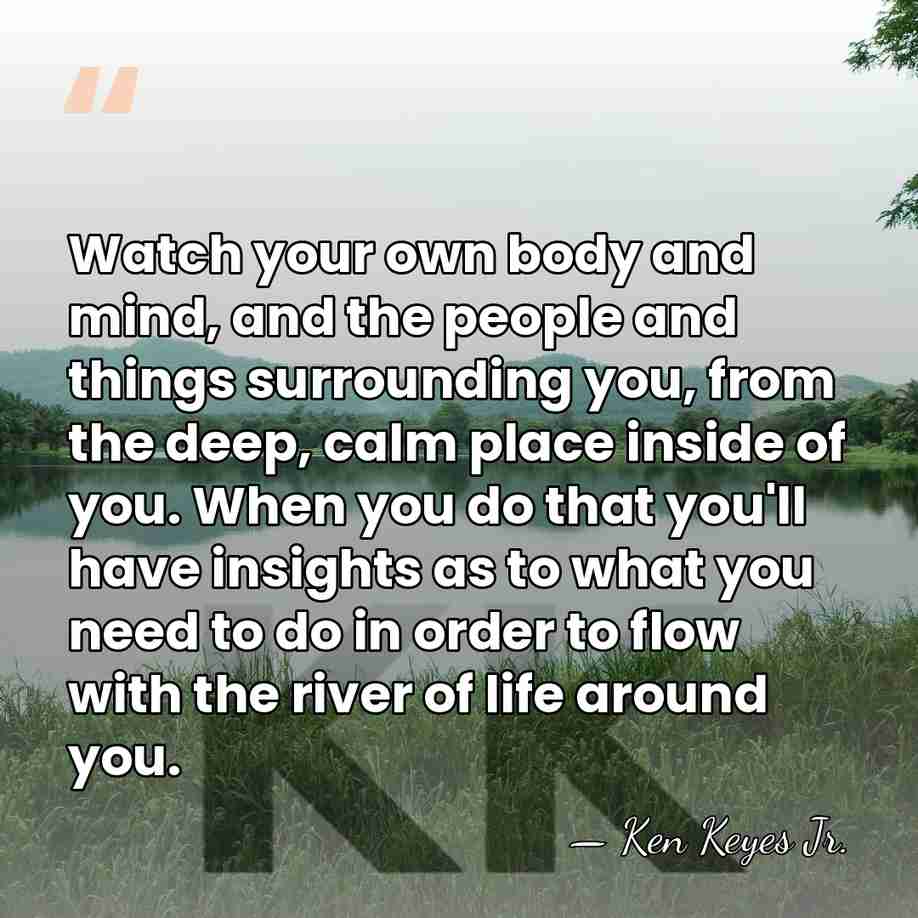 Watch your own body and mind, and the people and things surrounding&hellip; - Ken Keyes Jr.