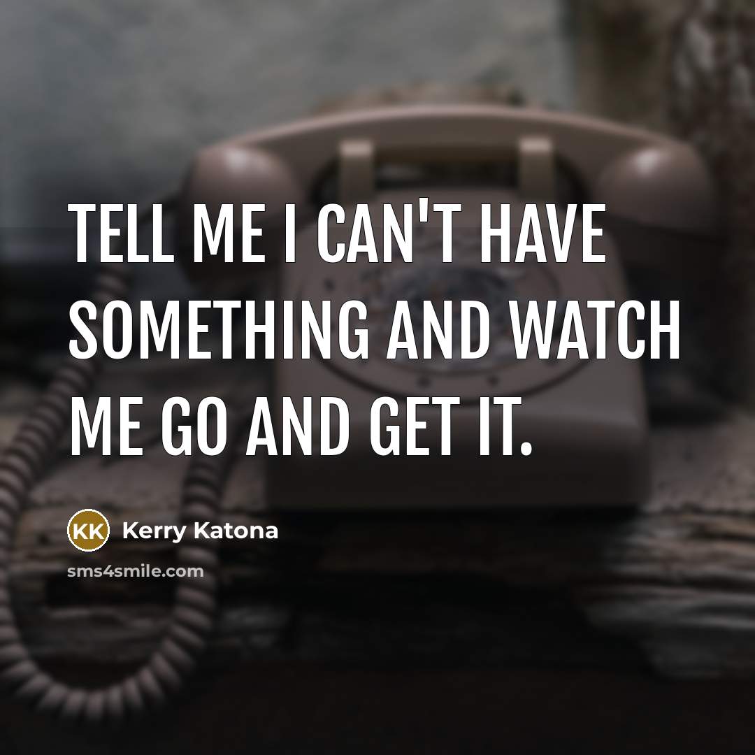 “Tell me I can't have something and watch me go…” quote by Kerry Katona