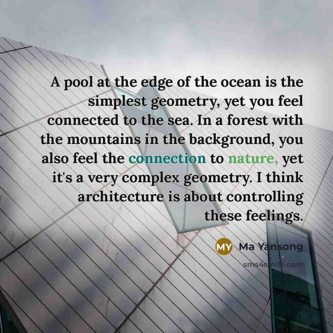 “A pool at the edge of the ocean is the…” quote by Ma Yansong