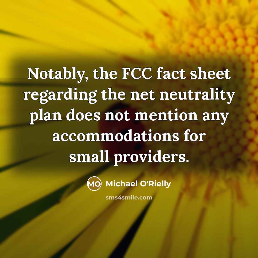 “Notably, the FCC fact sheet regarding the net neutrality plan…” quote by Michael O'Rielly