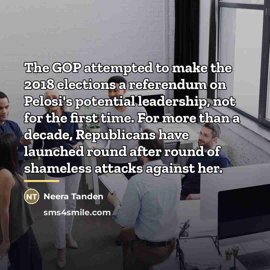 “The GOP attempted to make the 2018 elections a referendum…” quote by Neera Tanden