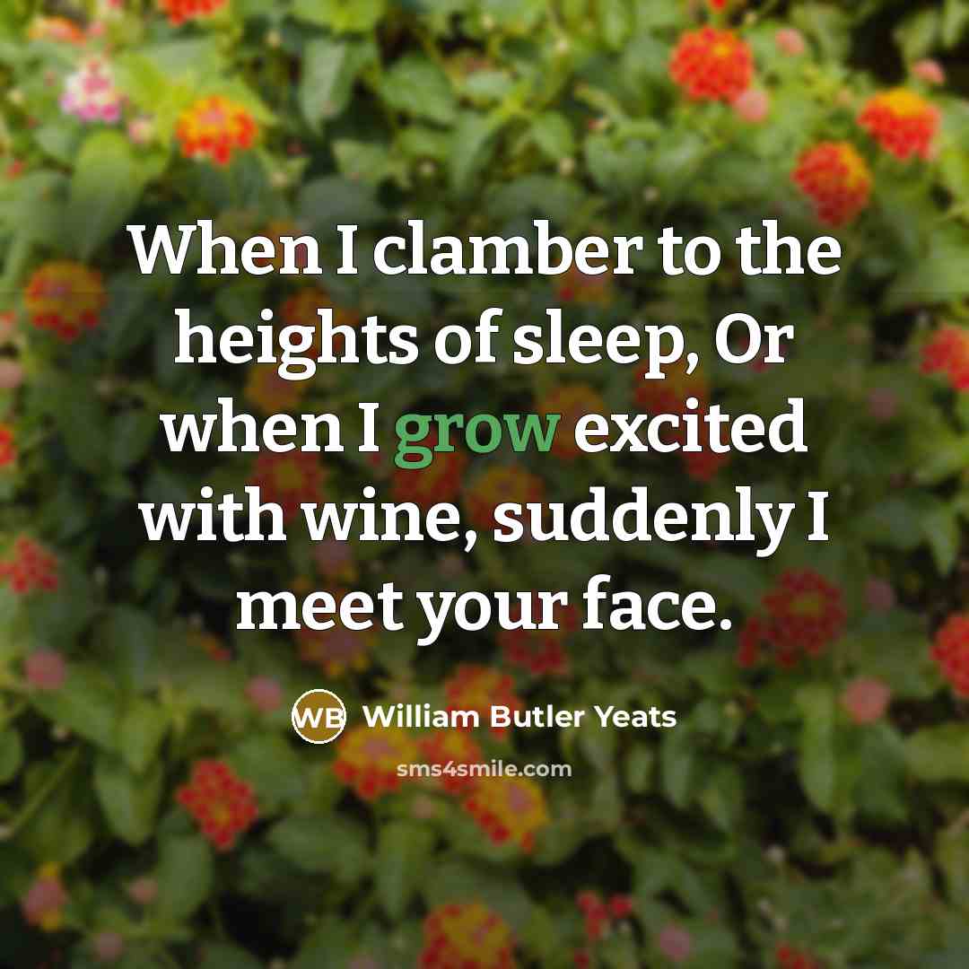 “When I clamber to the heights of sleep, Or when…” quote by William Butler Yeats