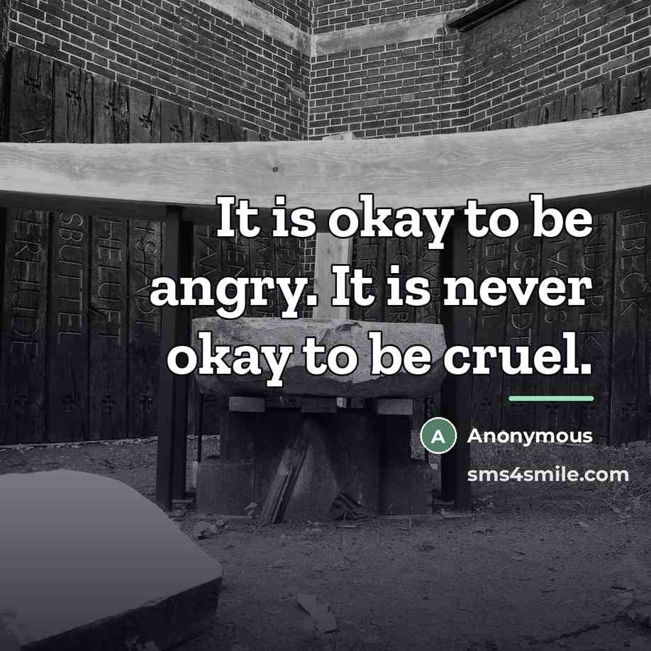 “It is okay to be angry. It is never okay…” quote by Anonymous