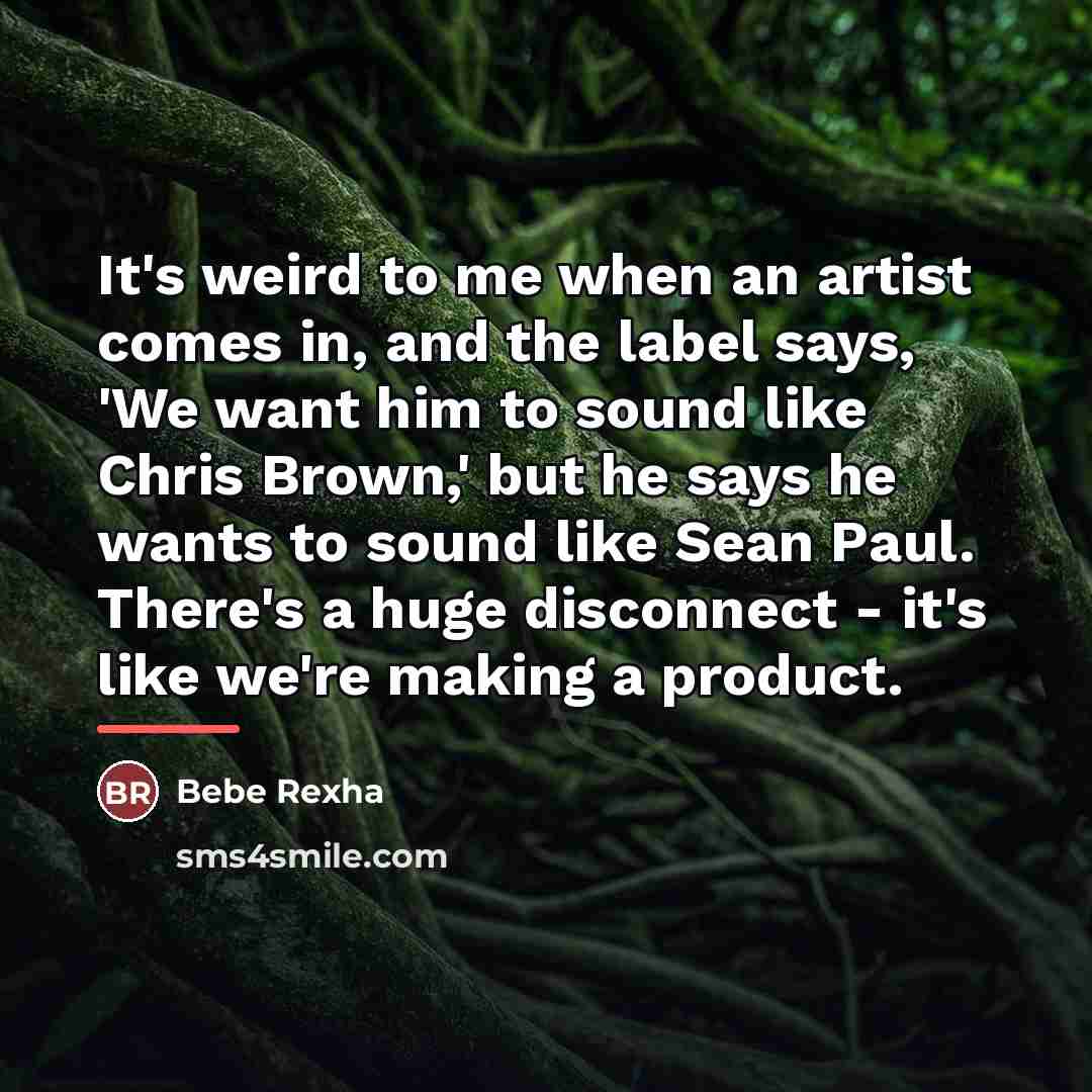 “It's weird to me when an artist comes in, and…” quote by Bebe Rexha