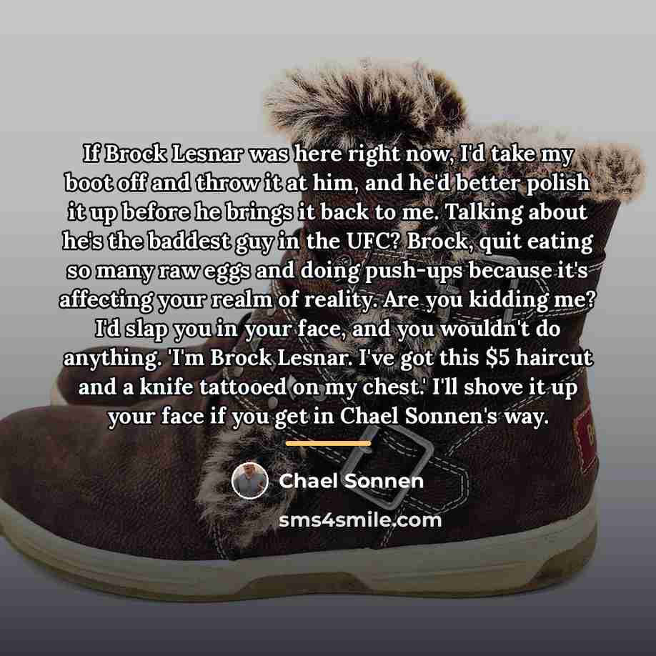 “If Brock Lesnar was here right now, I'd take my…” quote by Chael Sonnen