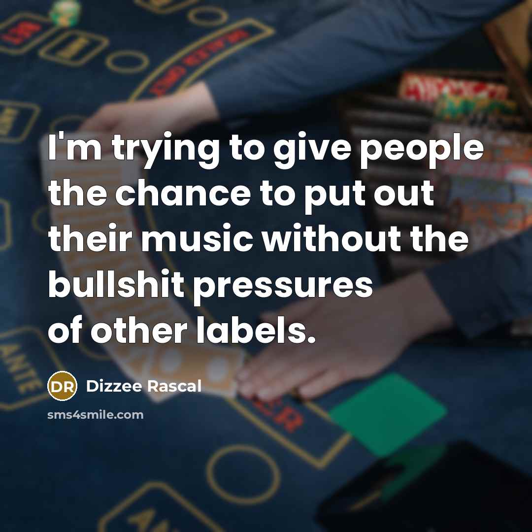 “I'm trying to give people the chance to put out…” quote by Dizzee Rascal