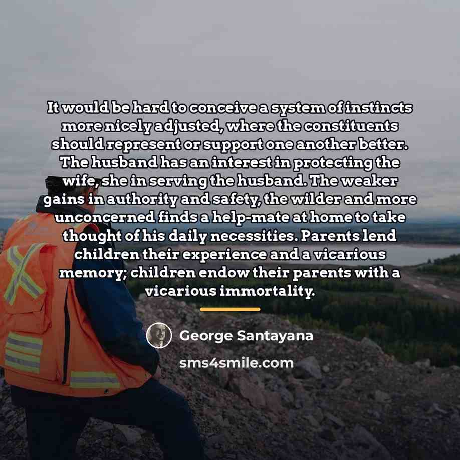 “It would be hard to conceive a system of instincts…” quote by George Santayana