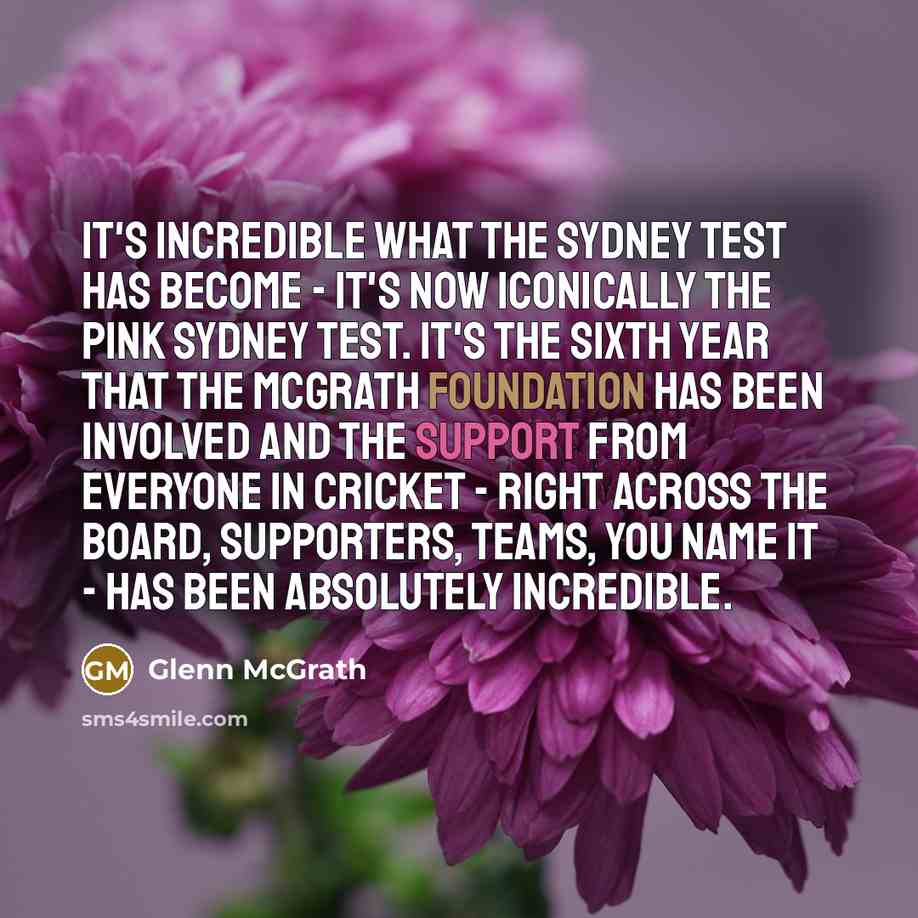 “It's incredible what the Sydney Test has become - it's…” quote by Glenn McGrath