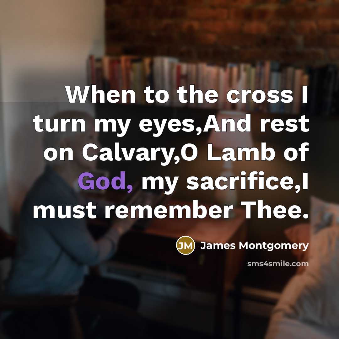 “When to the cross I turn my eyes,And rest on…” quote by James Montgomery