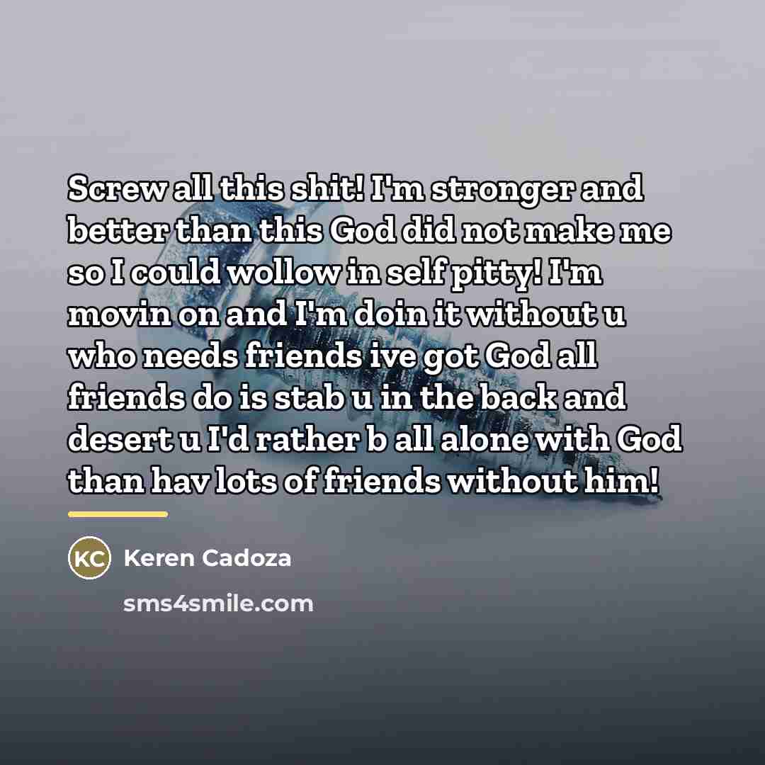 “Screw all this shit! I'm stronger and better than this…” quote by Keren Cadoza
