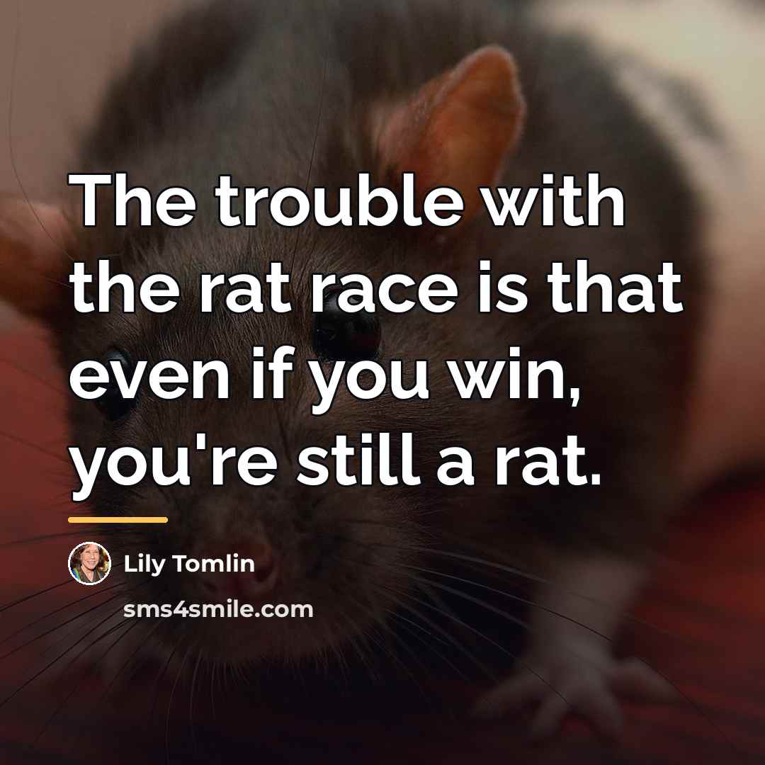 “The trouble with the rat race is that even if…” quote by Lily Tomlin