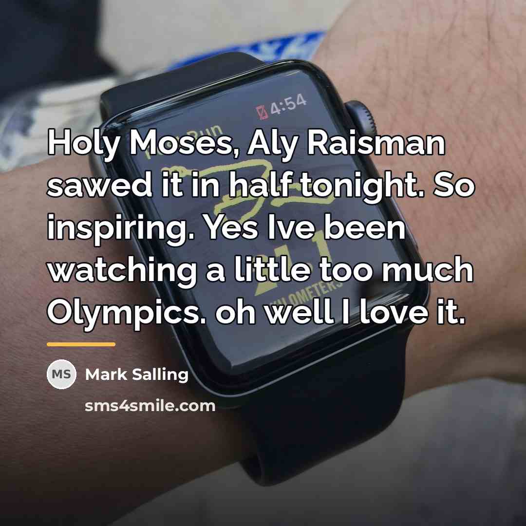 “Holy Moses, Aly Raisman sawed it in half tonight. So…” quote by Mark Salling
