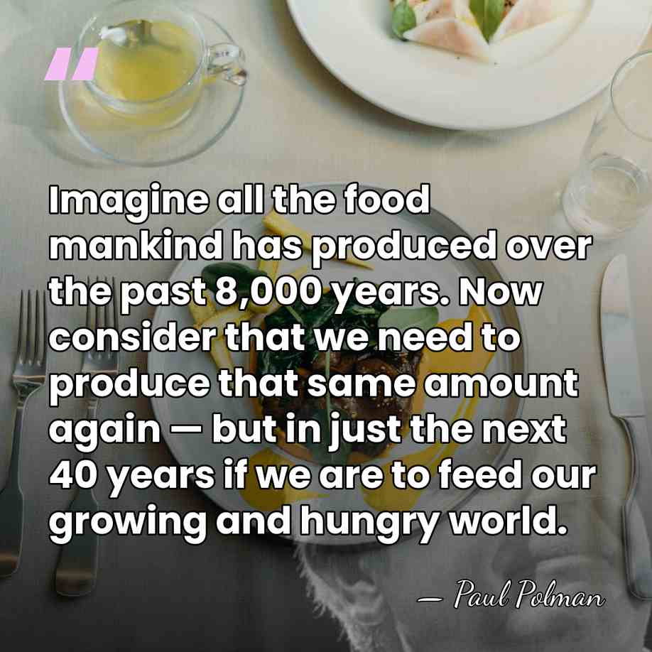 Imagine all the food mankind has produced over the past 8,000 years.&hellip; - Paul Polman