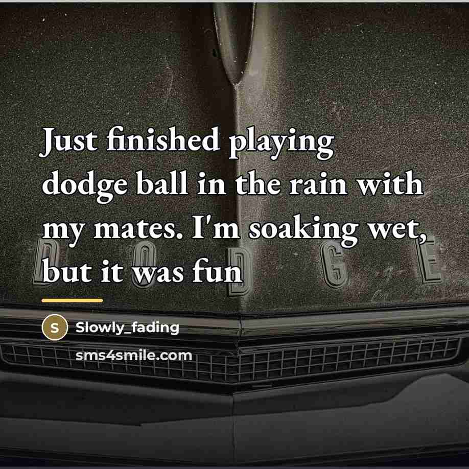“Just finished playing dodge ball in the rain with my…” quote by Slowly_fading
