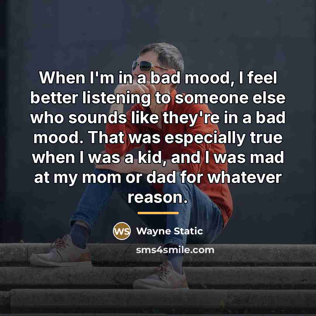 “When I'm in a bad mood, I feel better listening…” quote by Wayne Static