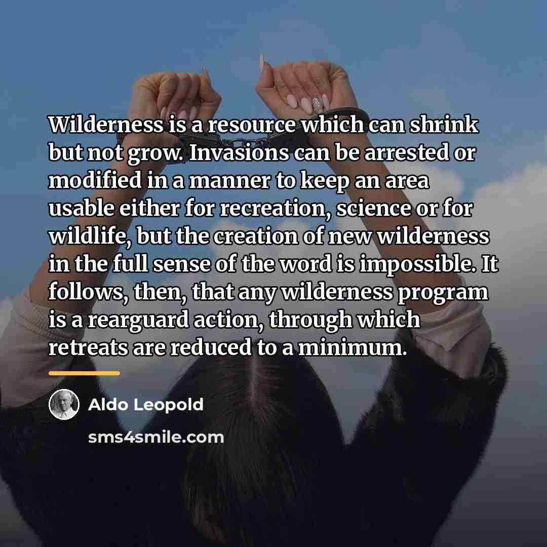 “Wilderness is a resource which can shrink but not grow.…” quote by Aldo Leopold