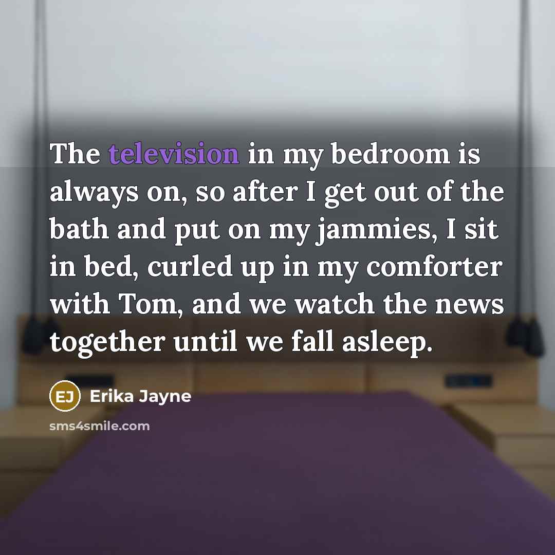 “The television in my bedroom is always on, so after…” quote by Erika Jayne