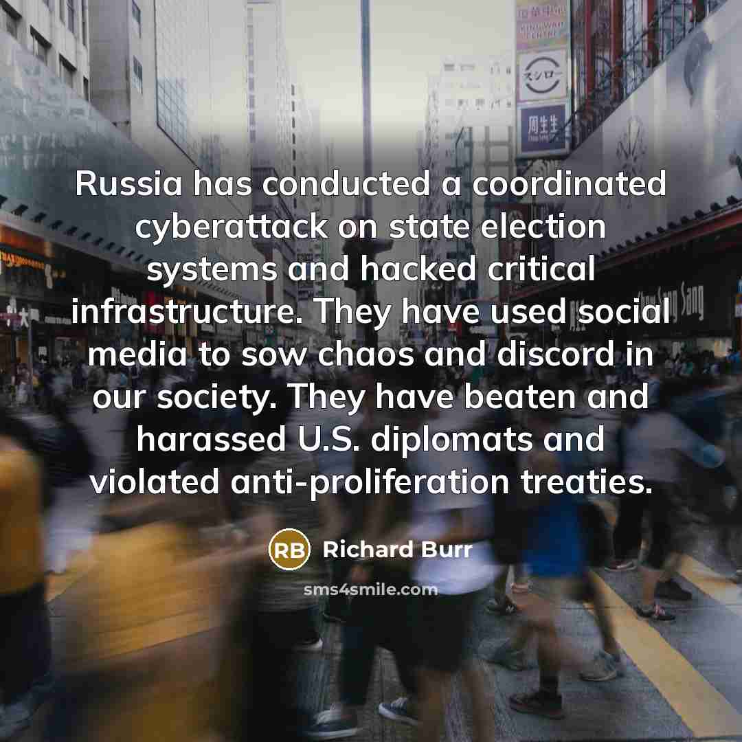 “Russia has conducted a coordinated cyberattack on state election systems…” quote by Richard Burr
