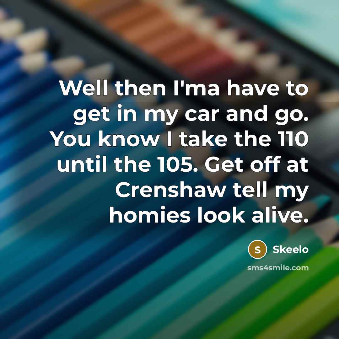 “Well then I'ma have to get in my car and…” quote by Skeelo