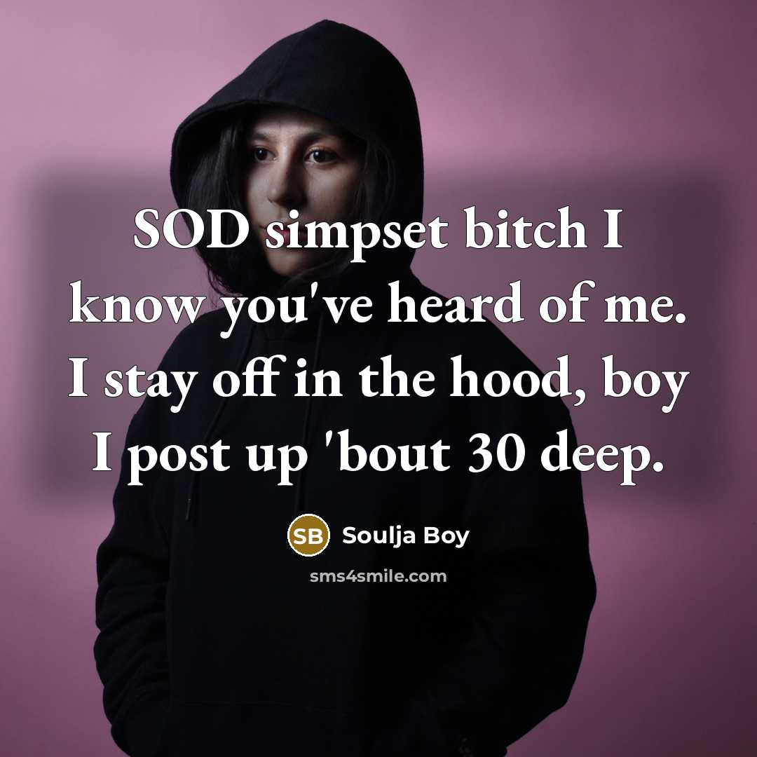 “SOD simpset bitch I know you've heard of me. I…” quote by Soulja Boy