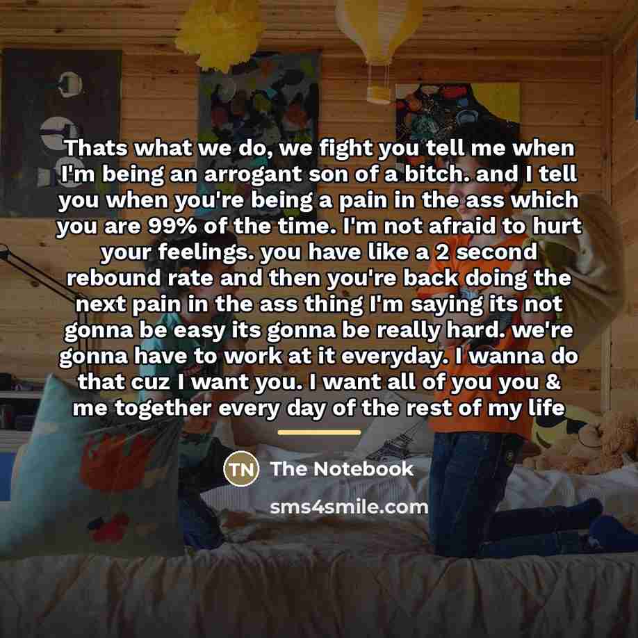 “Thats what we do, we fight you tell me when…” quote by The Notebook